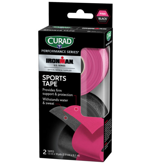 CURAD Performance Series IRONMAN Sports Tape, Black & Pink, 1.5