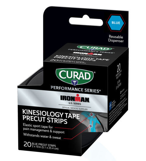 CURAD Performance Series IRONMAN Kinesiology Tape, Blue, 2″ x 10″ strips, 20 count view 4