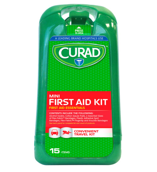 Mini First Aid Kit, 15 count front of kit