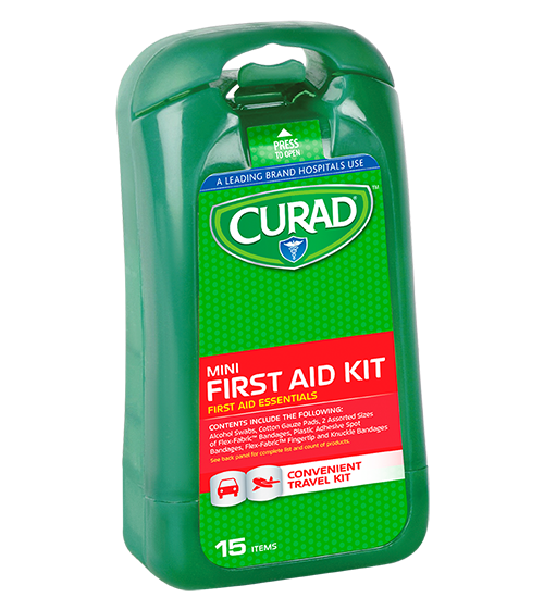 Image of Mini First Aid Kit, 15 count left of kit