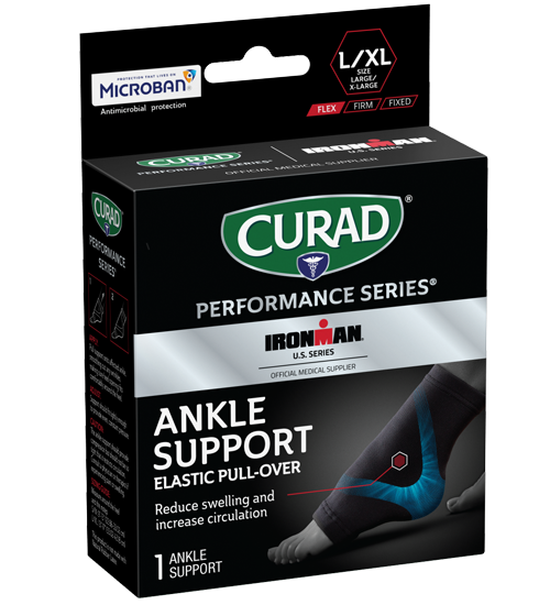 CURAD Performance Series IRONMAN Ankle Support, Elastic, Large/X-Large, 1 count View 1