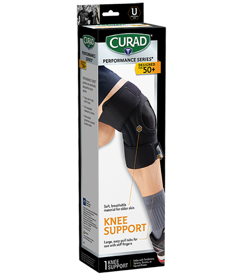 Image of Performance Series Wrap Around Knee Support with Extended Grab Tabs Right Angle