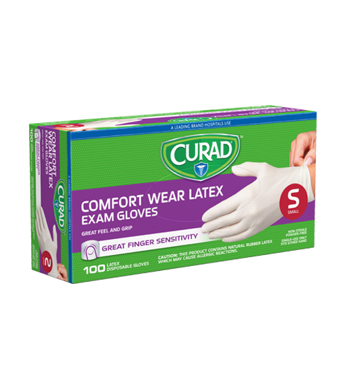 Comfort Wear Latex Exam Gloves Small 300 CT