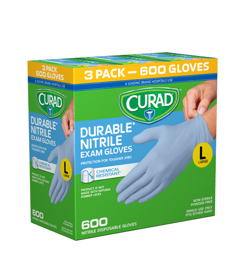 Durable Nitrile Exam Gloves Large 600 CT