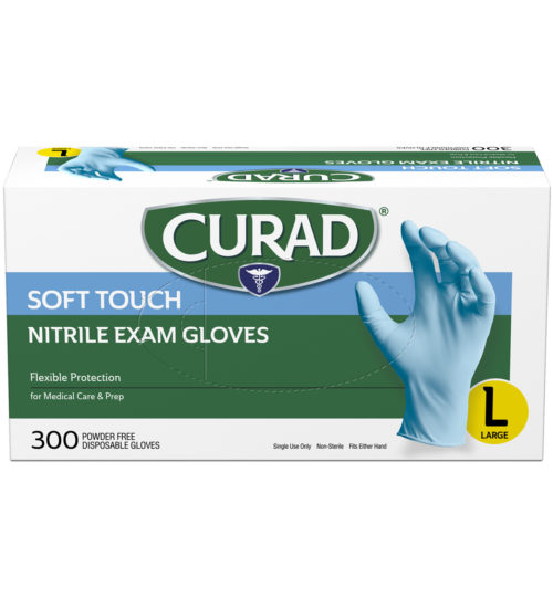 Soft Touch Nitrile exam gloves large front angle