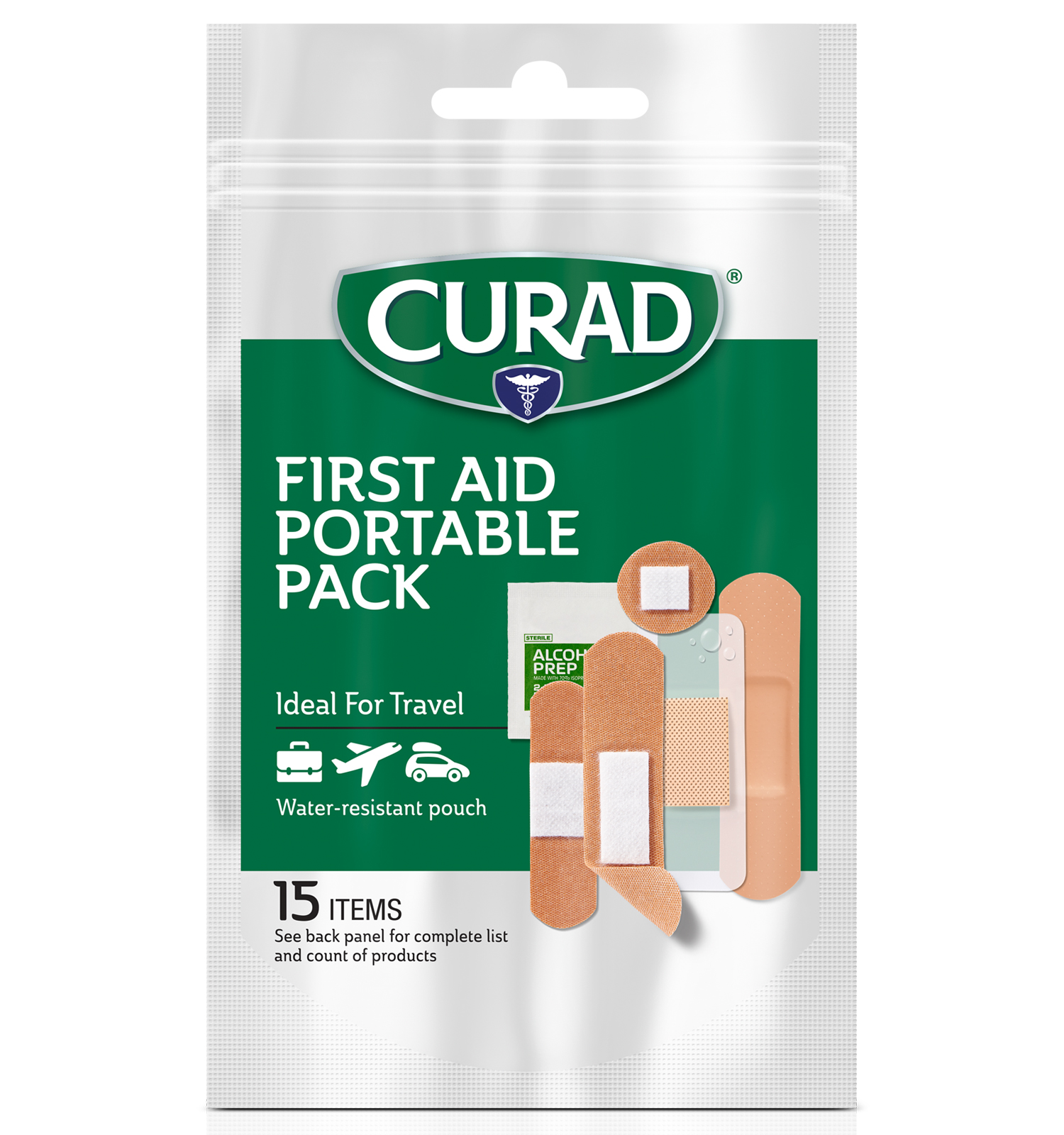 CarePak First Aid Kit Emergency Travel To Go 21 Pcs Portable Prep Pads  Bandaids