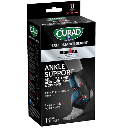 Image of CURAD Performance Series IRONMAN Ankle Support with Removable Stays, Adjustable, 1 count view 1