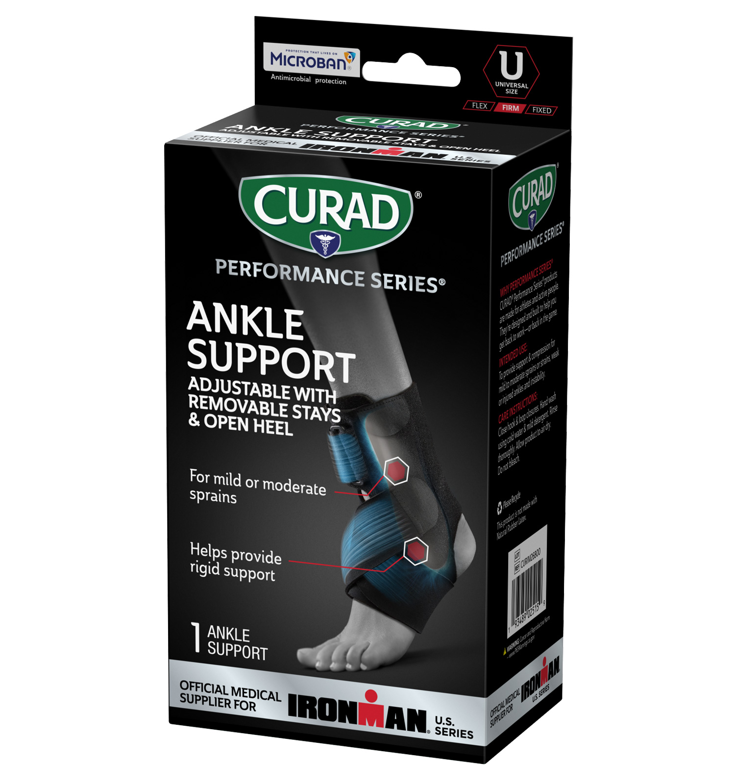 CURAD Performance Series IRONMAN Ankle Support with Removable Stays ...