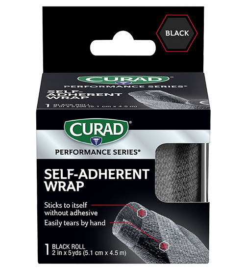 Image of CURAD Performance Series Self-Adherent Wrap, Black, 2″ x 5 yds