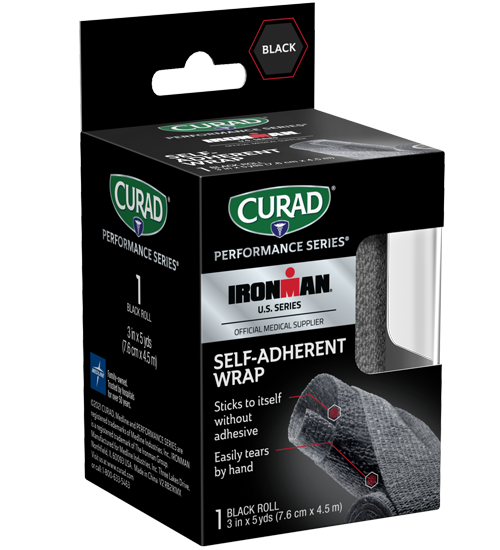 Image of CURAD Performance Series IRONMAN Self-Adherent Wrap, Black, 3" x 5 yds view 1