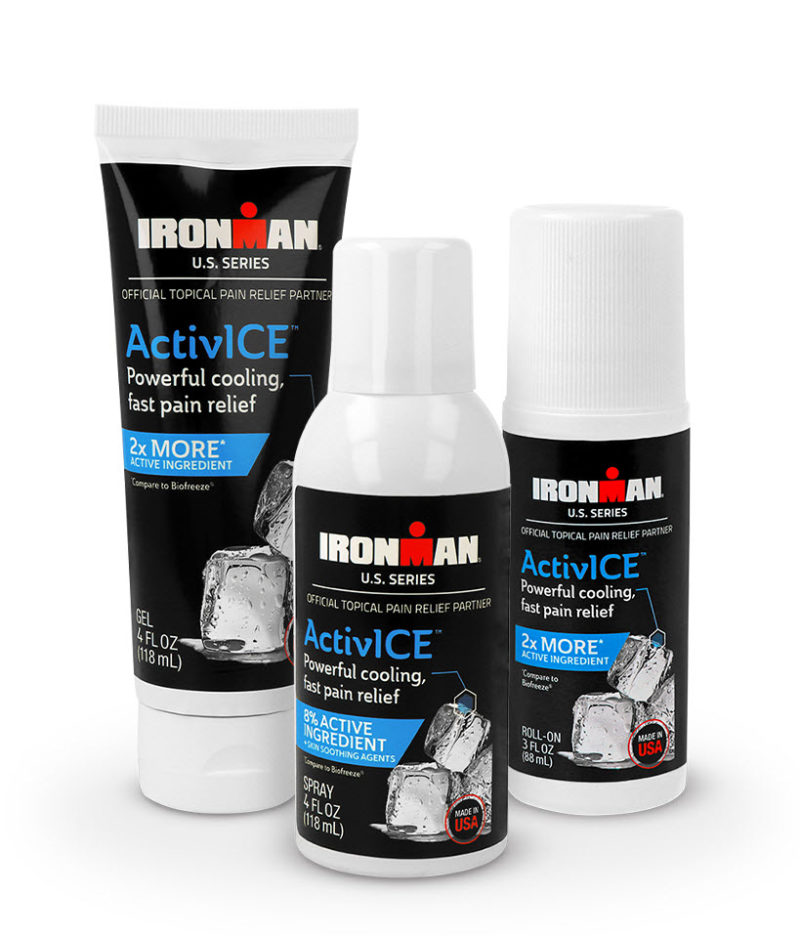 all three active ice products showcase together, roll on gel, gel, and spray.