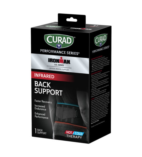 CURAD Performance Series IRONMAN Infrared Back Support, Hot/Cold, Universal, 1 count left angle