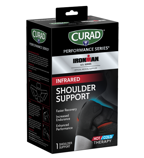 CURAD Performance Series IRONMAN Infrared Shoulder Support, Hot/Cold, Universal, 1 count right angle