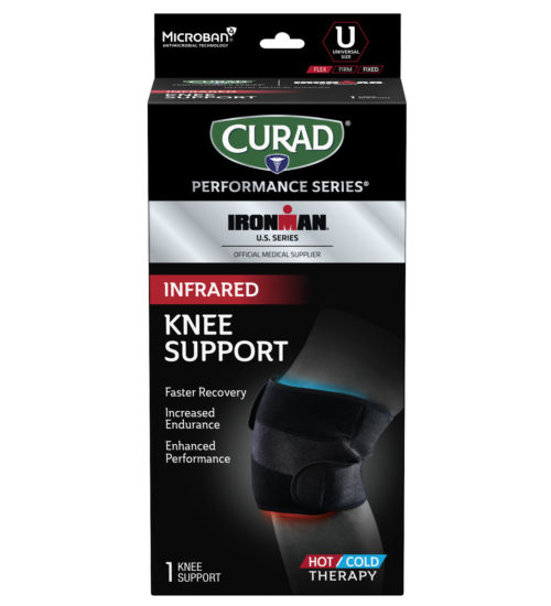CURAD Performance Series IRONMAN Infrared knee Support, Hot/Cold, Universal, 1 count front angle