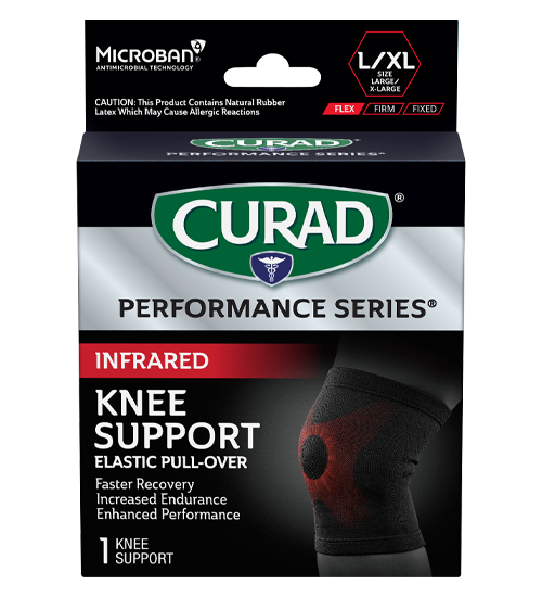 Image of CURAD Performance Series Infrared Knee Support, Elastic, Large/X-Large, 1 count