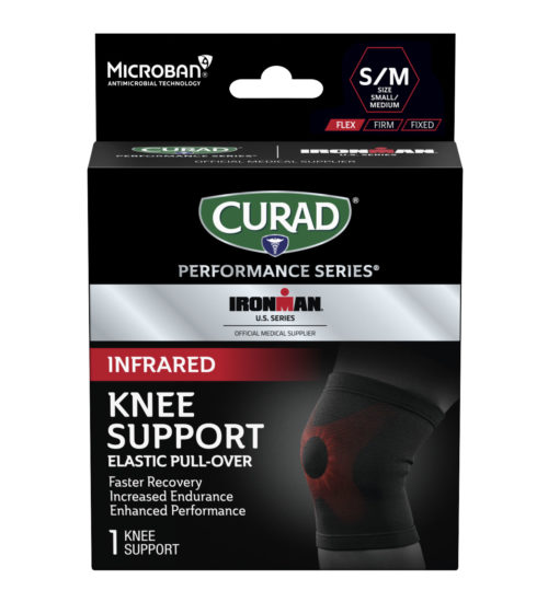 CURAD Performance Series IRONMAN Infrared Knee Support, Elastic, Small/Medium, 1 count Front Angle