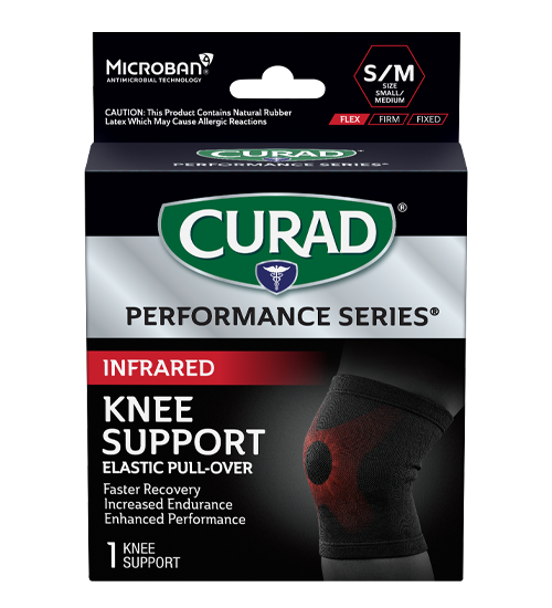 Image of CURAD Performance Series Infrared Knee Support, Elastic, Small/Medium, 1 count