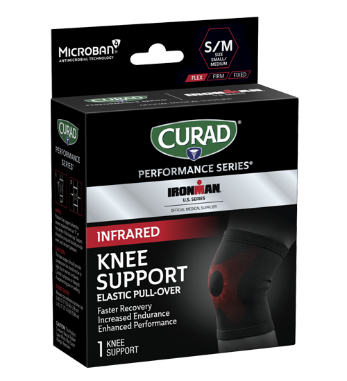 Image of CURAD Performance Series IRONMAN Infrared Knee Support, Elastic, Small/Medium, 1 count