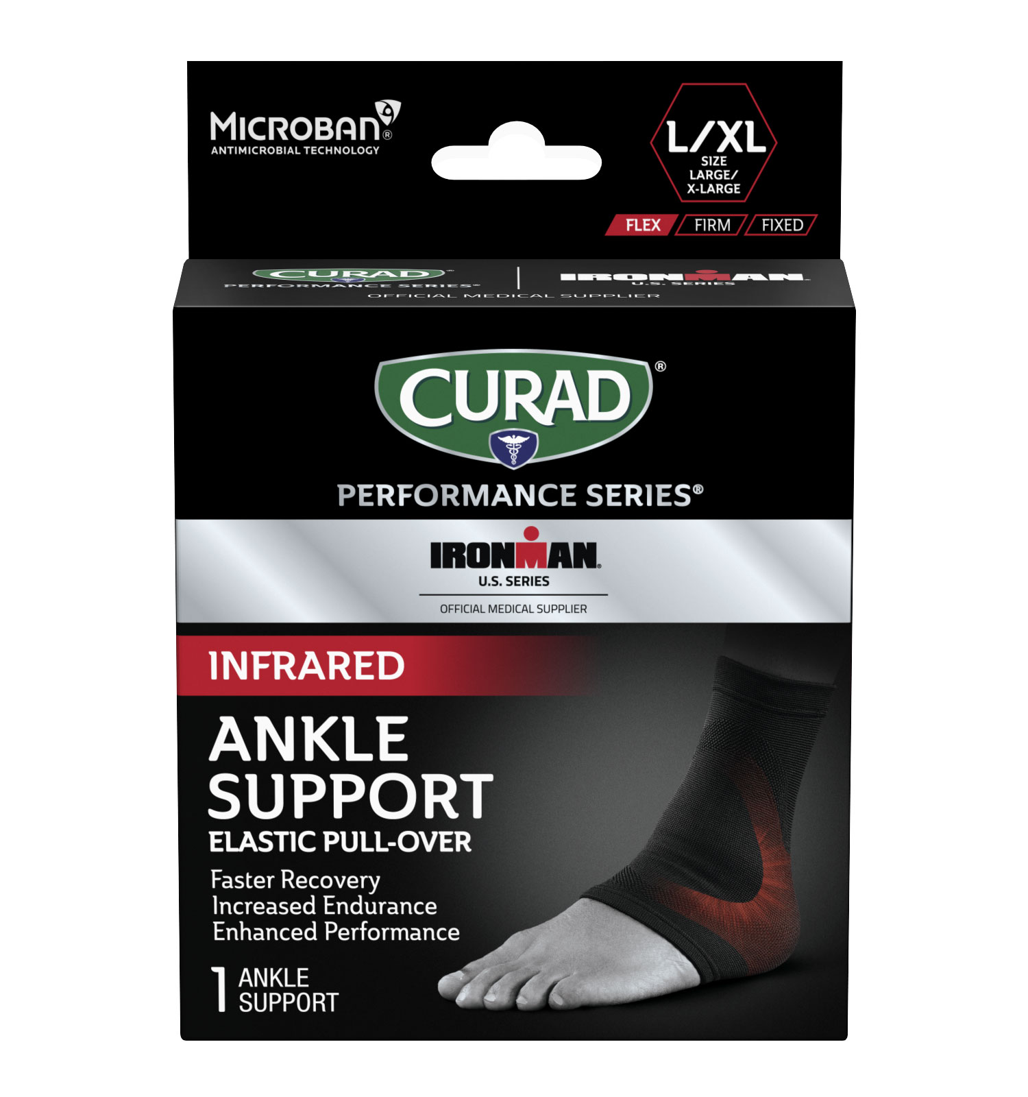 CURAD Performance Series IRONMAN Infrared Ankle Support, Elastic 