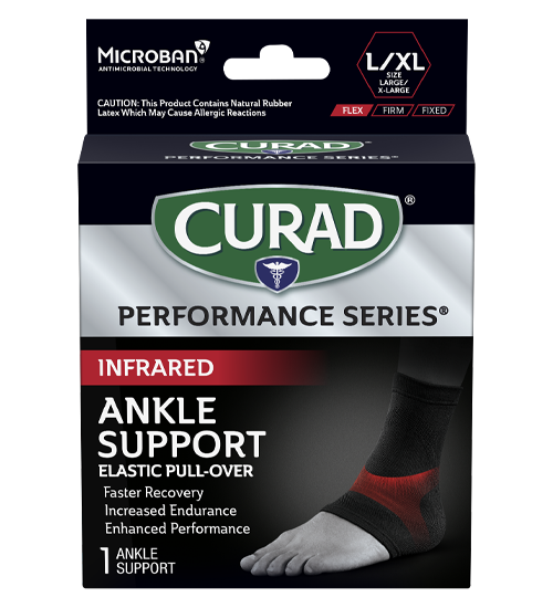 Image of CURAD Performance Series Infrared Ankle Support, Elastic, Large/X-Large, 1 count