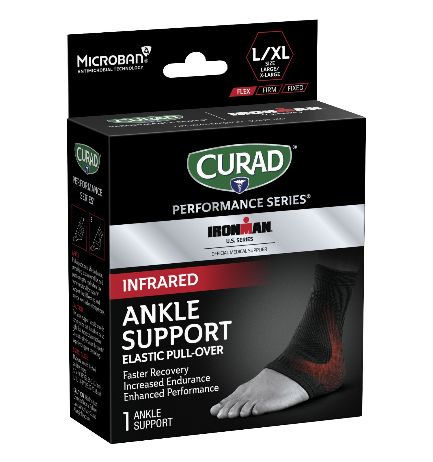 CURAD Performance Series IRONMAN Infrared Ankle Support, Elastic, Large ...