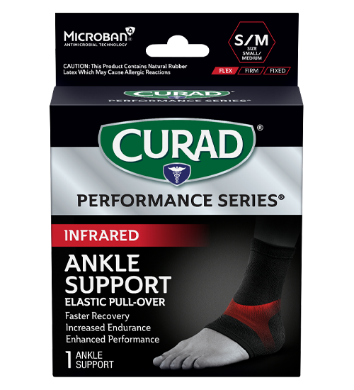 Image of CURAD Performance Series Infrared Ankle Support, Elastic, Small/Medium 1 count