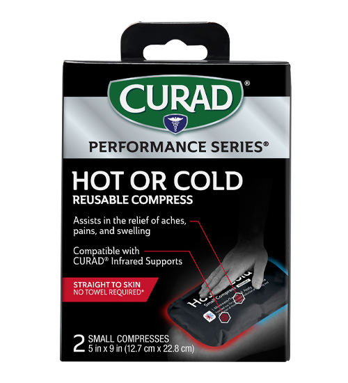 Image of CURAD Performance Series Hot & Cold Reusable Compress, Small, 2 count