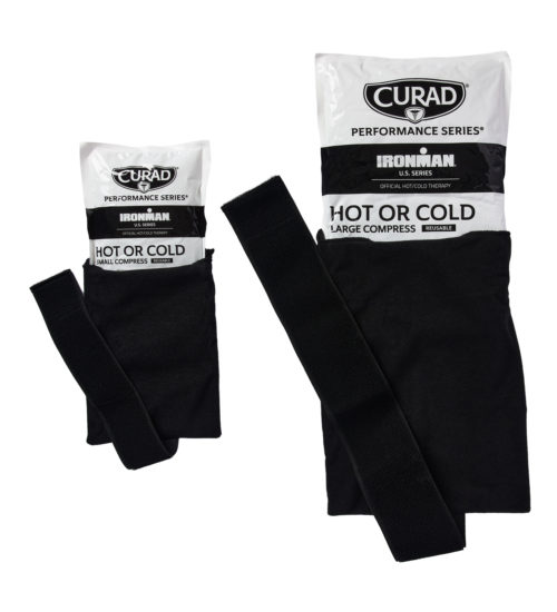CURAD Performance Series IRONMAN Hot & Cold Reusable Compress Combo Pack with Wraps, Small & Large, 2 count gloves