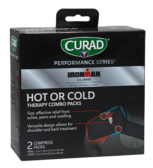 Image of CURAD Performance Series IRONMAN Hot & Cold Reusable Compress Combo Pack with Wraps, Small & Large, 2 count