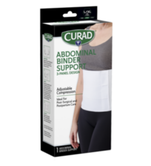 Image of CURAD Abdominal Binder Support, 3-Panel Design, Large/X-Large, 1 count