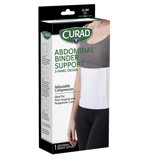 Image of CURAD Abdominal Binder Support, 3-Panel Design, Small/Medium, 1 count