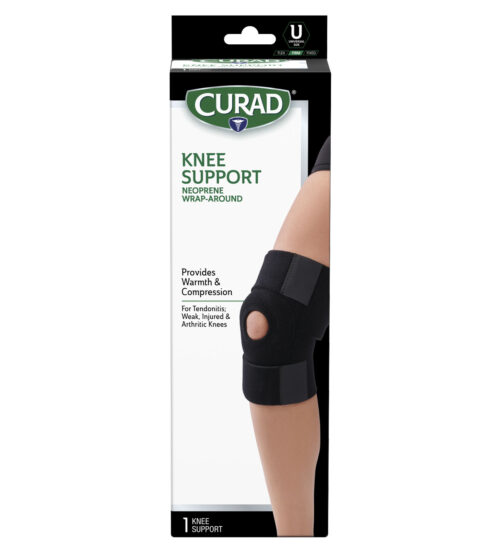 CURAD Knee Support, Neoprene Wrap-Around, Universal, 1 count front viw