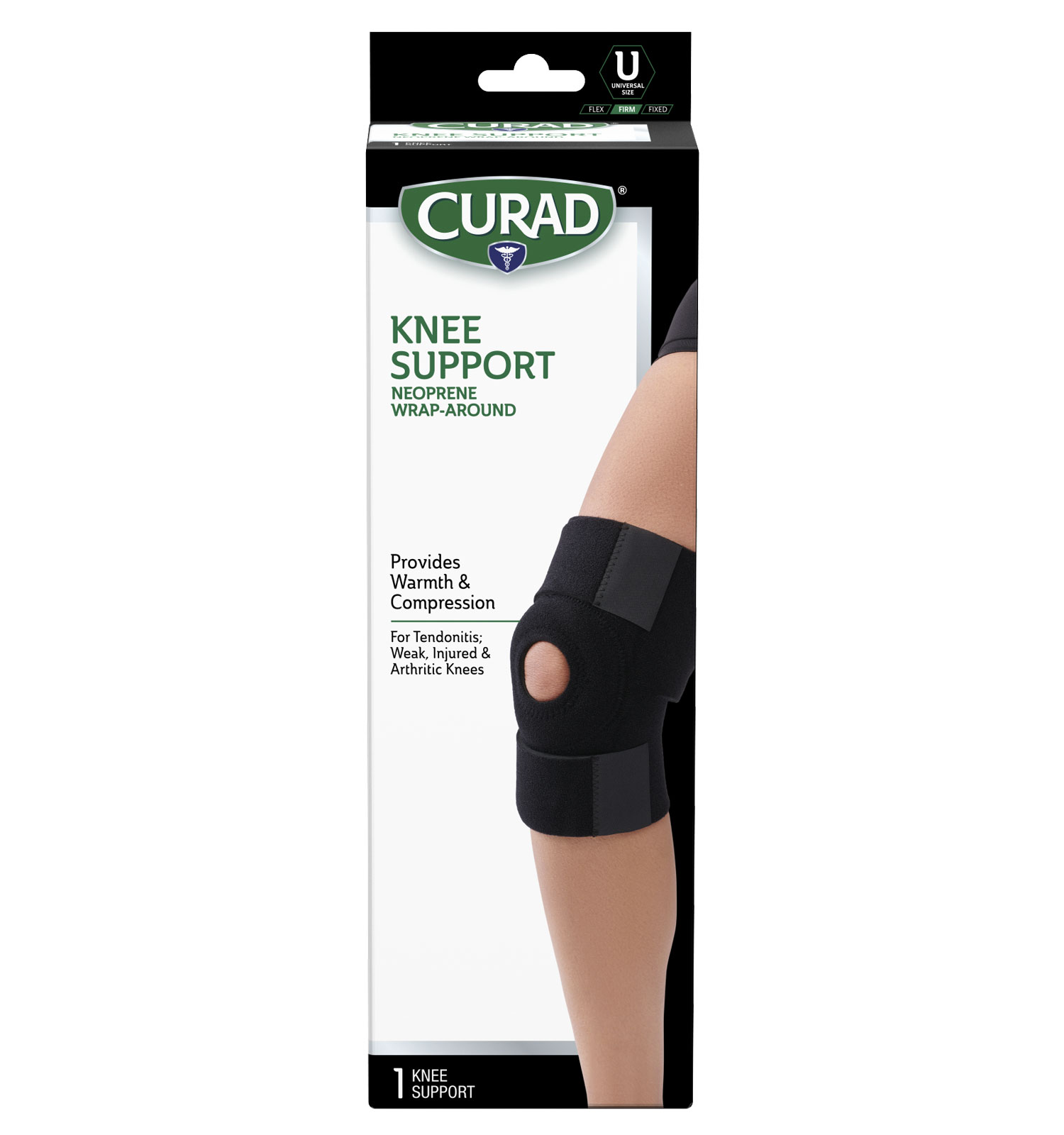 CURAD Knee Support, Neoprene Wrap-Around, Universal, 1 count