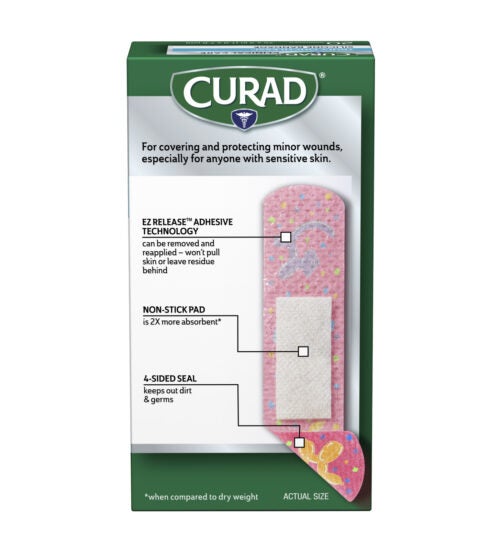 CURAD Truly Ouchless Kids Silicone Adhesive Bandages back