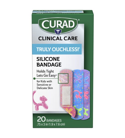 CURAD Truly Ouchless Kids Silicone Adhesive Bandages front