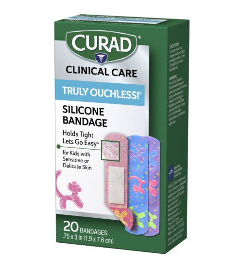 CURAD Truly Ouchless Kids Silicone Adhesive Bandages left