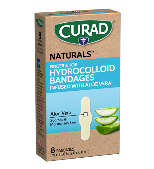 Image of CURAD  Naturals™ Aloe Vera Hydrocolloid Bandages, Finger & Toe