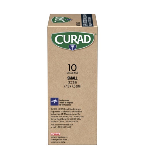 CURAD® Naturals™ Charcoal Super Absorbent Wound Pad, Small, 3